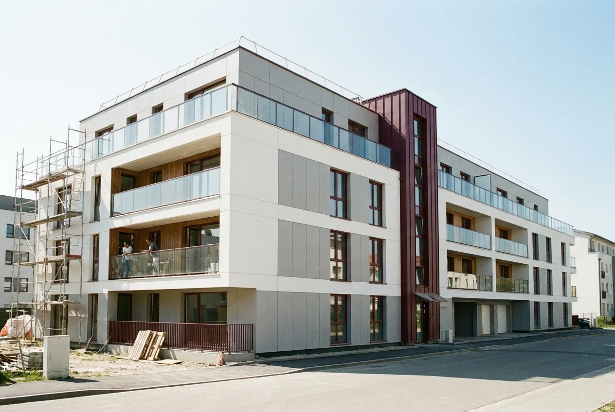 Immeuble résidentiel neuf presque achevé, proche de la livraison en VEFA